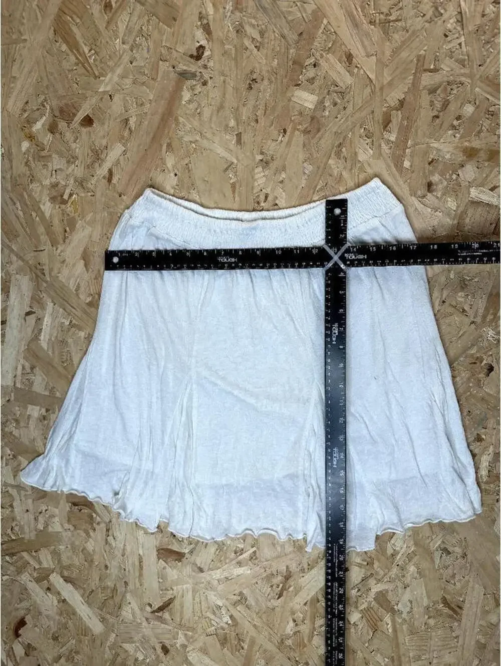 Faded Glory Girls XL 14 16 White Skirt Elastic Waist Ruffle Hem Casual